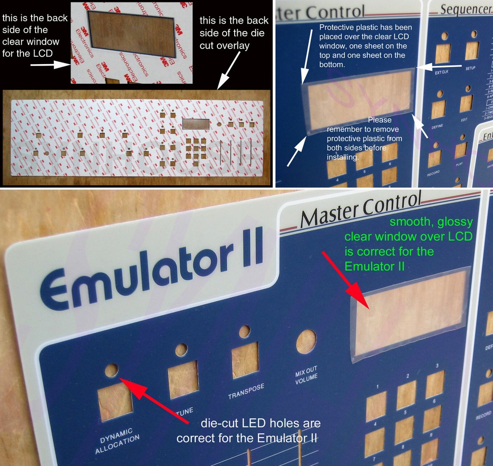 WORLD'S FIRST E-mu Emulator II+ HD Replacement Main Control Panel Overlay NEW!