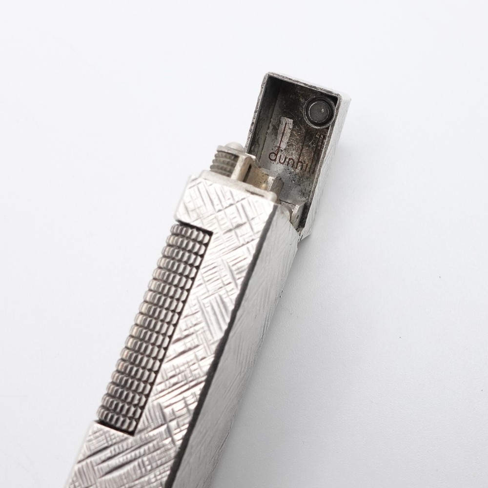 Dunhill Silver Rollasgas Florentine Cross Hatch Pattern Lighter