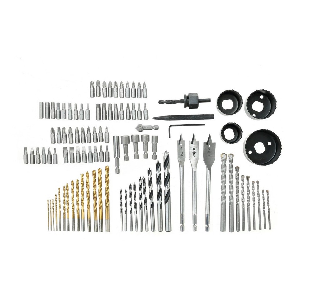 Hyper Tough 100 Piece Drill Bits Screwdriver Bits and Nut Driver Bits Set, Steel