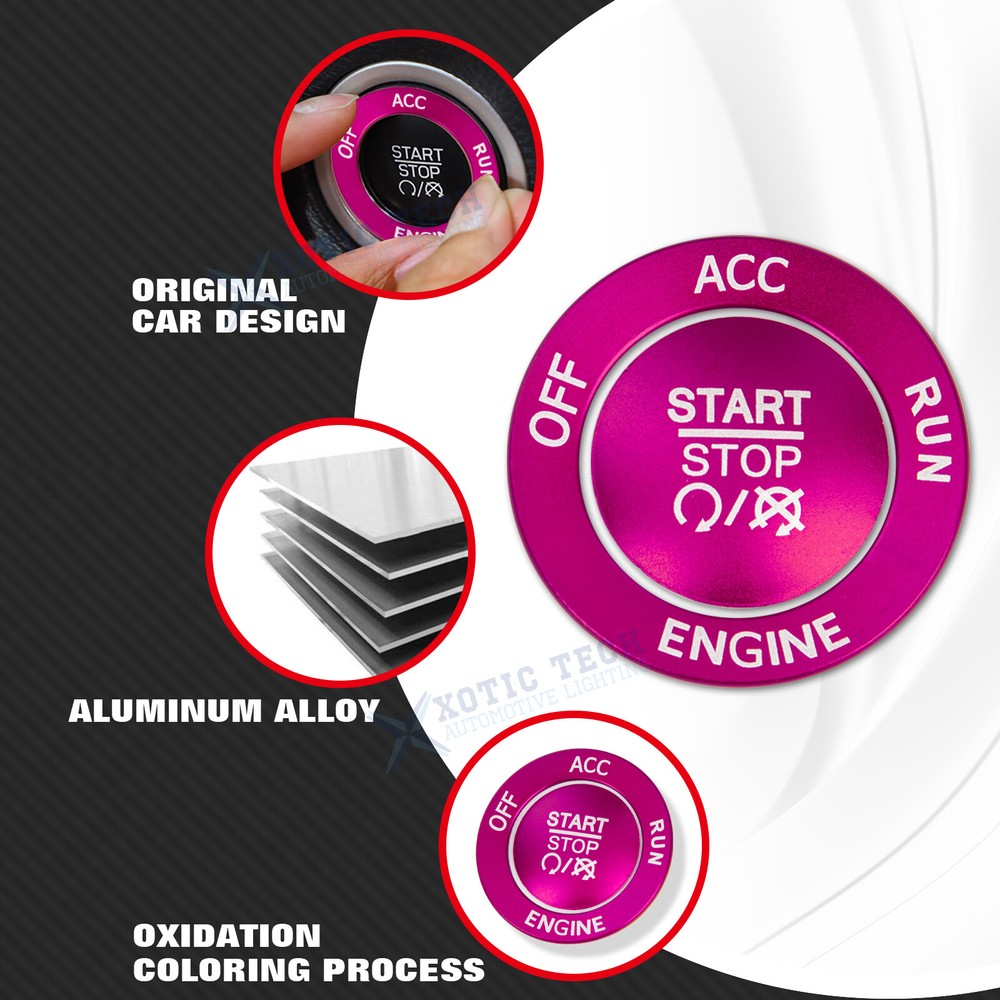 Keyless Engine Push Start Button & Surrounding Ring For Dodge Charger Challenger