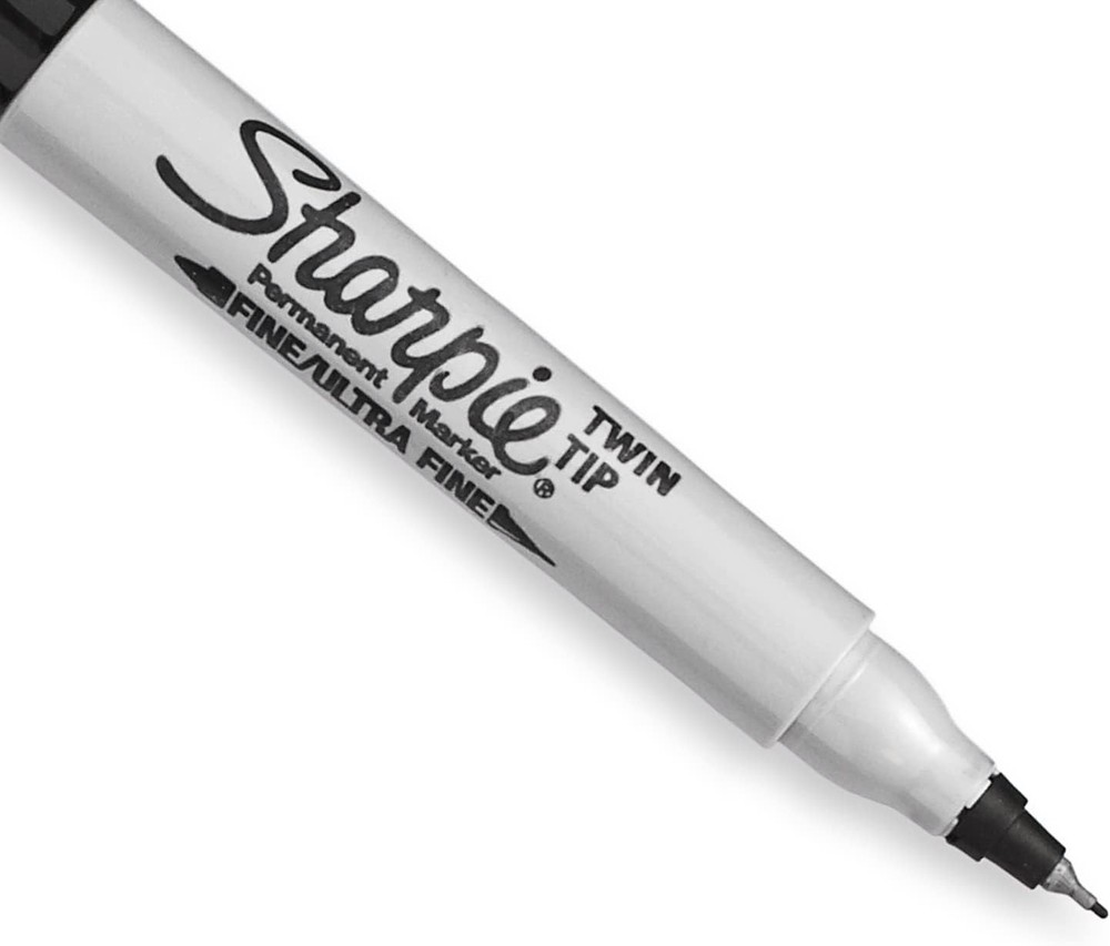 Sharpie Mini Permanent Markers With Chisel Tip Black 4 Count Black Fine Point