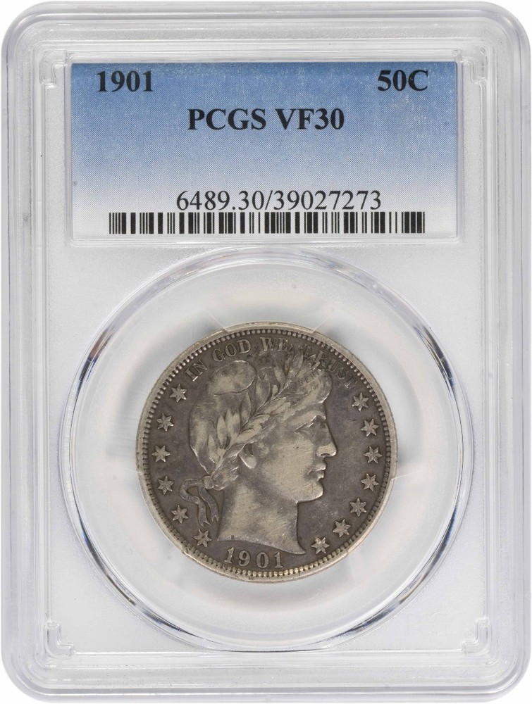 1901 Barber Silver Half Dollar VF30 PCGS