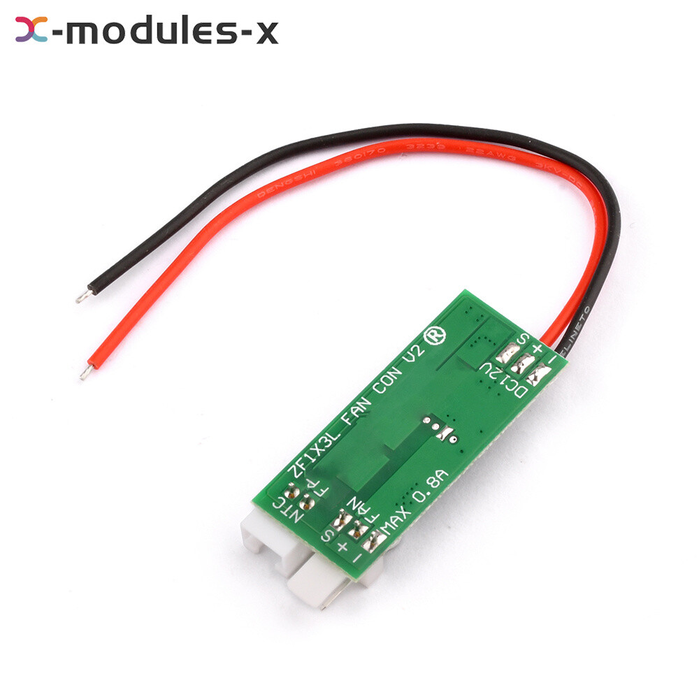 DC 12V Fan Temperature Control Speed Controller Module 2-Wire With Probe Cable