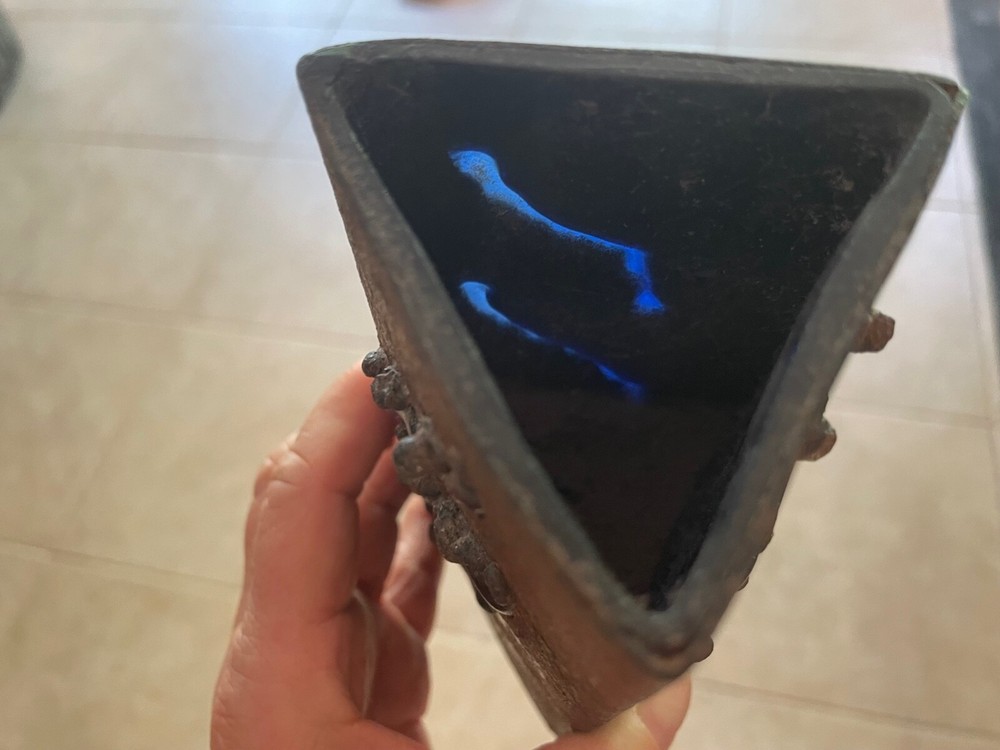 Unique Handmade Triangular Metal Pottery Vase from Sedona Arizona