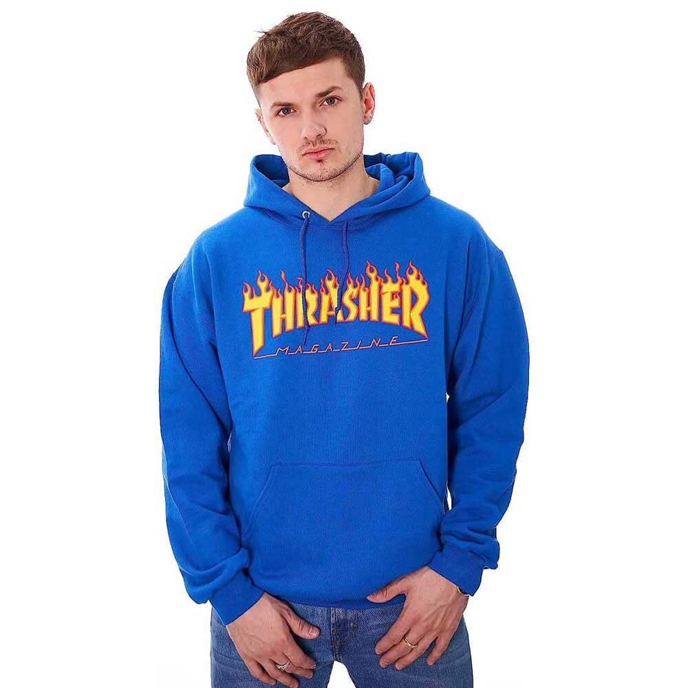 Thrasher Flame Hoodie - Royal - SM