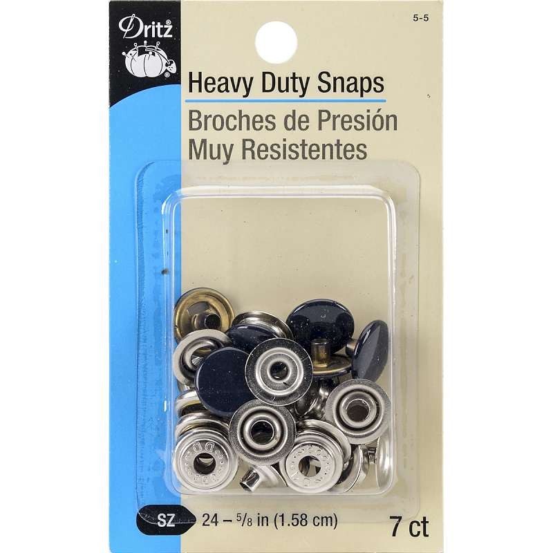 Heavy-Duty Snaps 5/8" 7/Pkg Navy