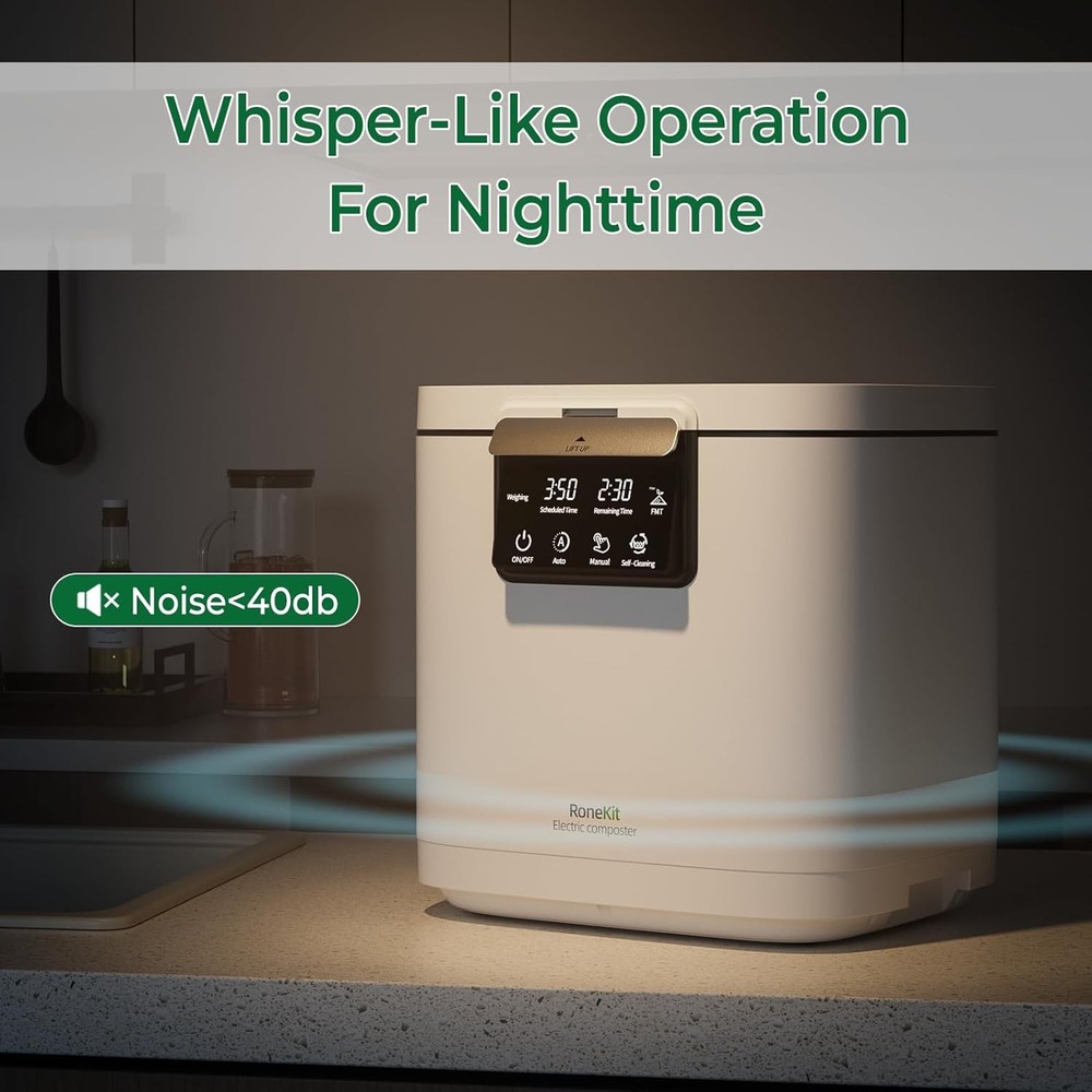 Electric Composter Kitchen Smart Compost Bin W/ Viewing Window Indoor