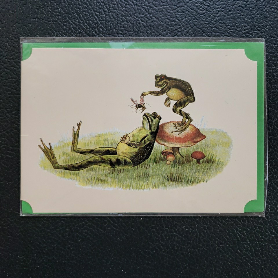Vintage Blank Note Card Courtier Fine Arts Frog & Toad