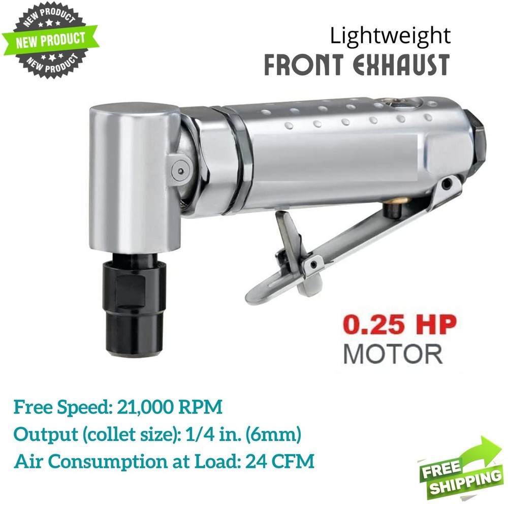 1/4"Air Die Grinder Right Angle Power Tool Tight Space Front Exhaust Lightweight