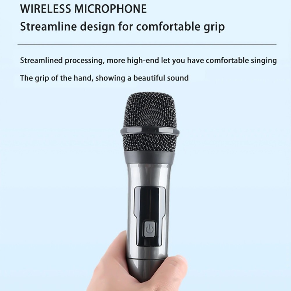 Wireless Microphone Metal Rechargeable Cordless Dynamic Mic System with Receiver