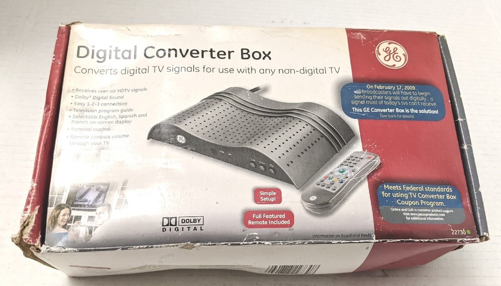 GE Smart Digital Converter Box • Model 22729 with Remote Cable • Open Box