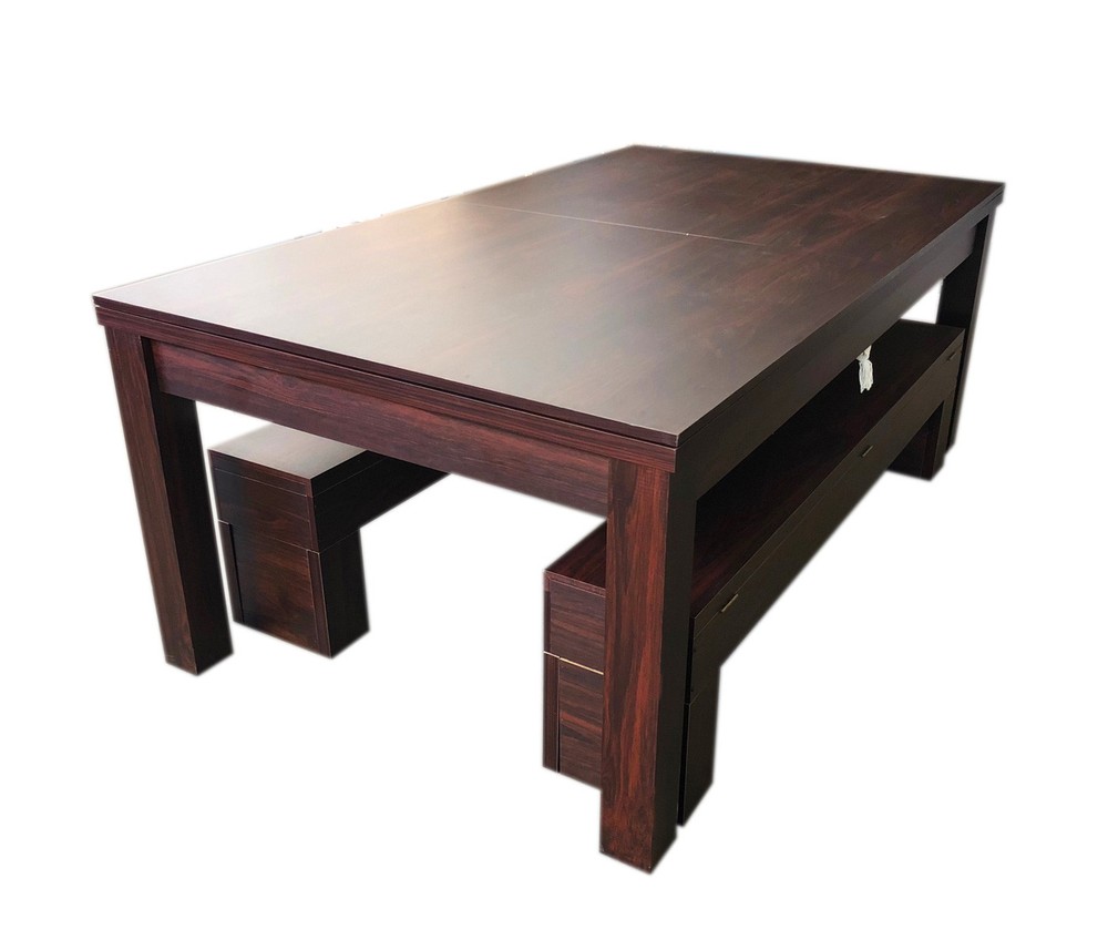 7Ft Pool Table Billiard Red become a dinner table with benches - m. Rich Red