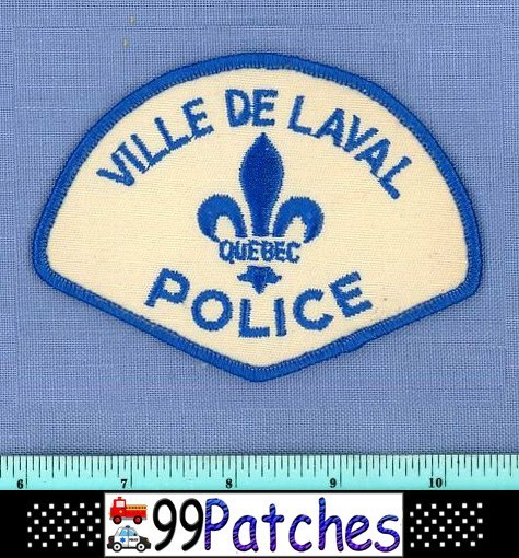 VILLE DE LAVAL QUEBEC CANADA Police Shoulder Patch FLEUR-DE-LIS 8L