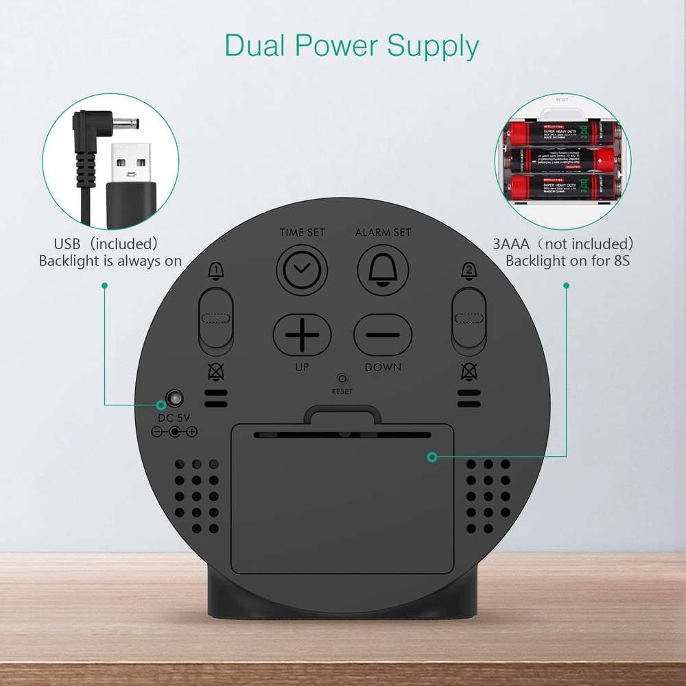 Digital Alarm Clock, HD LED Display Alarm Clock, Simple Table Clock, Electron...