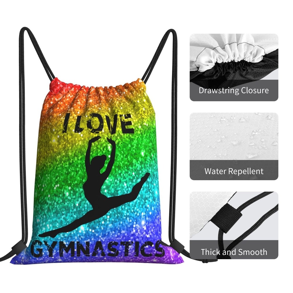 Braytow Gymnastics Drawstring Backpack Gym String Bag One Size, A2