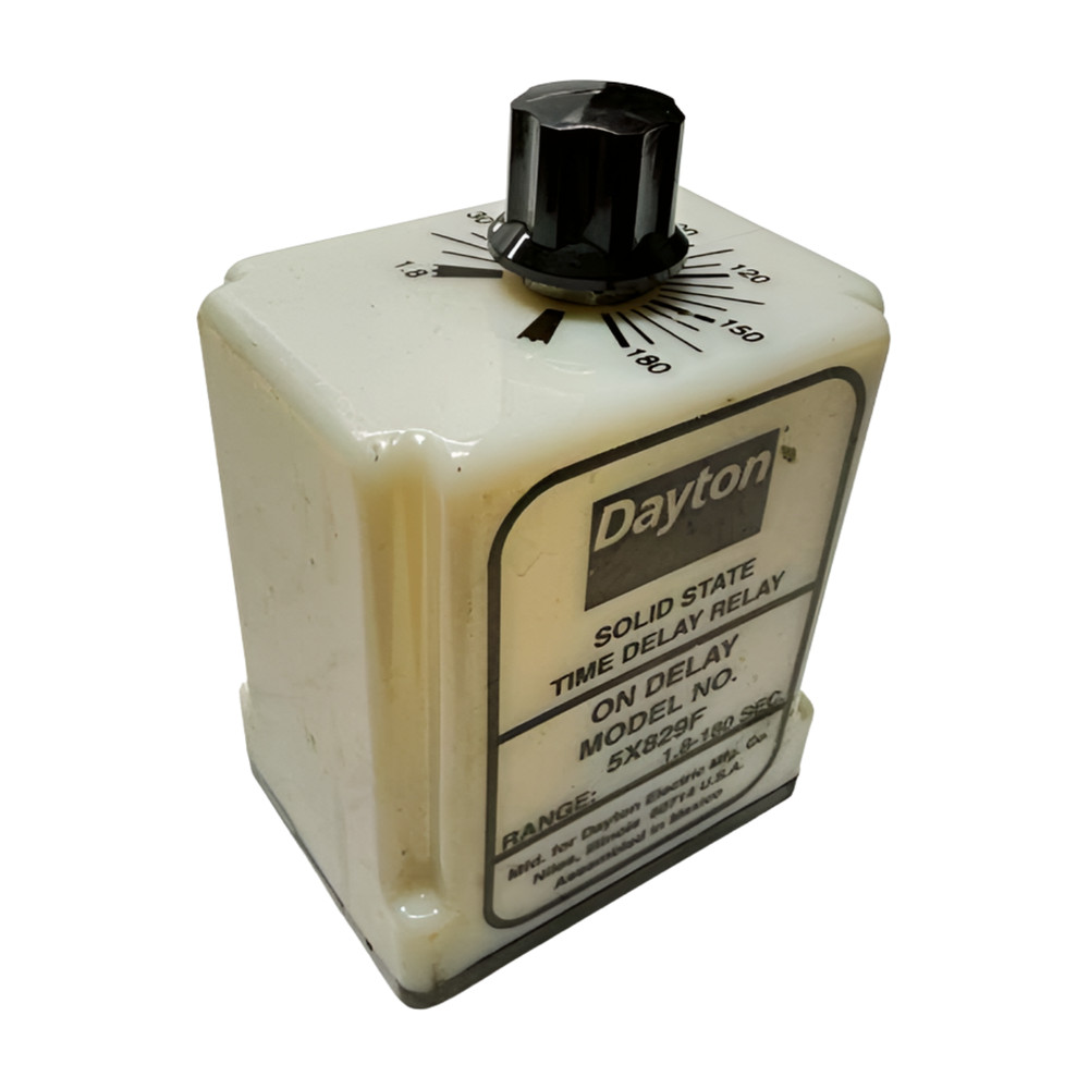 Dayton 5X829F Solid State Time Delay Relay 8-Pin, Range 1.8 - 180 sec