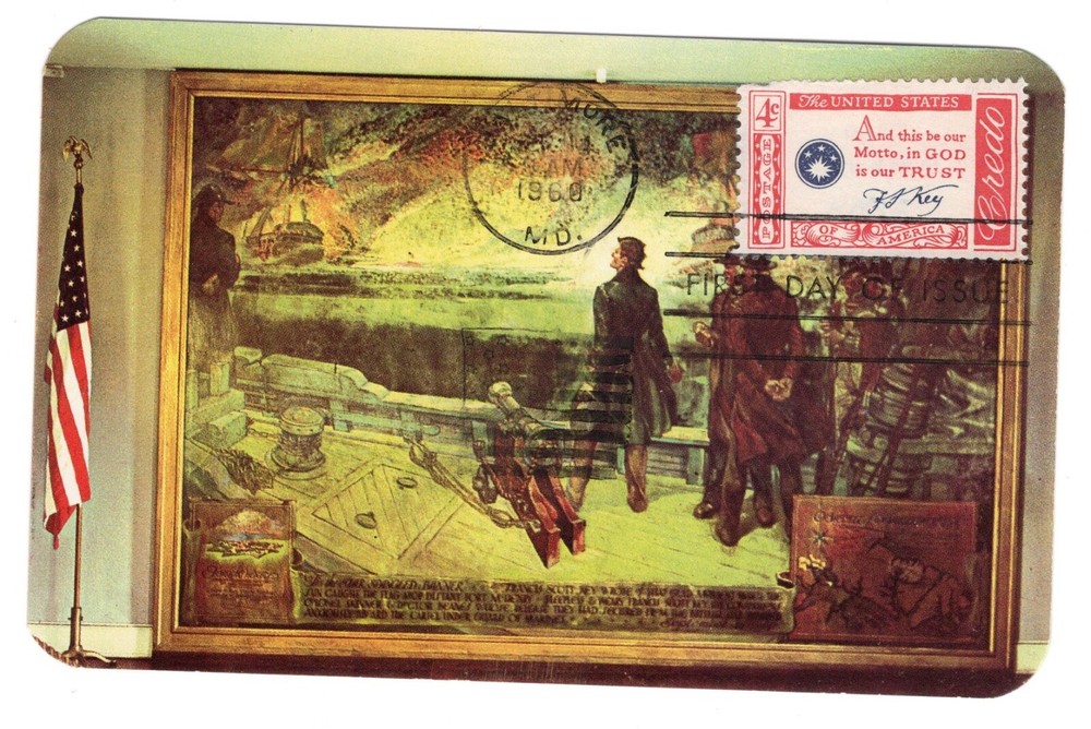 #1142 Francis Scott Key Credo FDC - Serviced Postcard