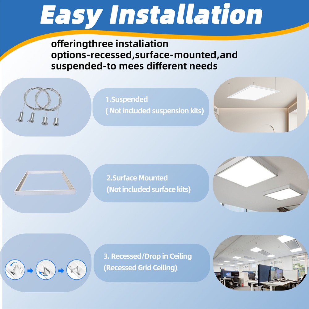 2X4FT LED Flat Panel Light 7800LM 4X75W 5000K Drop Ceiling Ceiling Office Lights