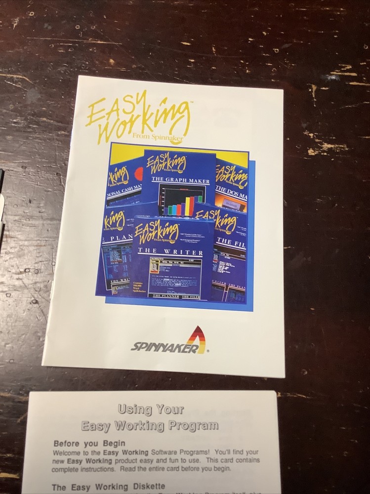 Easy Working From Spinnaker the Filer Commodore IBM & Apple Computer Disk 5.25”