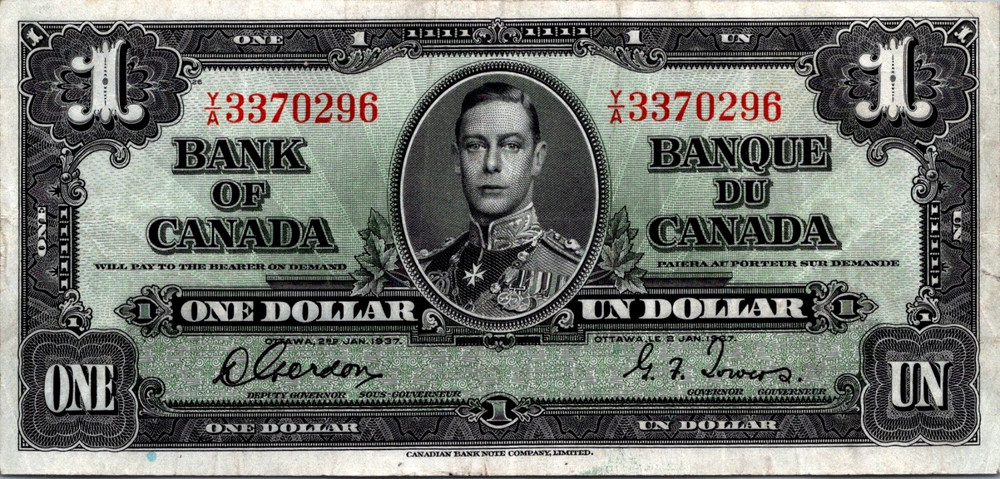 Canada $1 Dollar 1937 Pick# 58d
