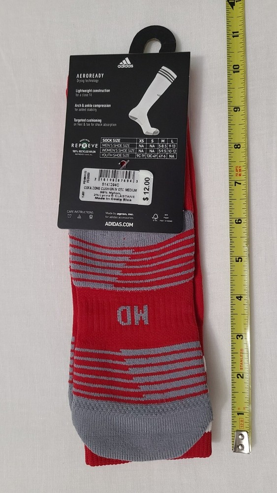 NWT Adidas Copa Zone Cushioned Soccer Sock Medium Red
