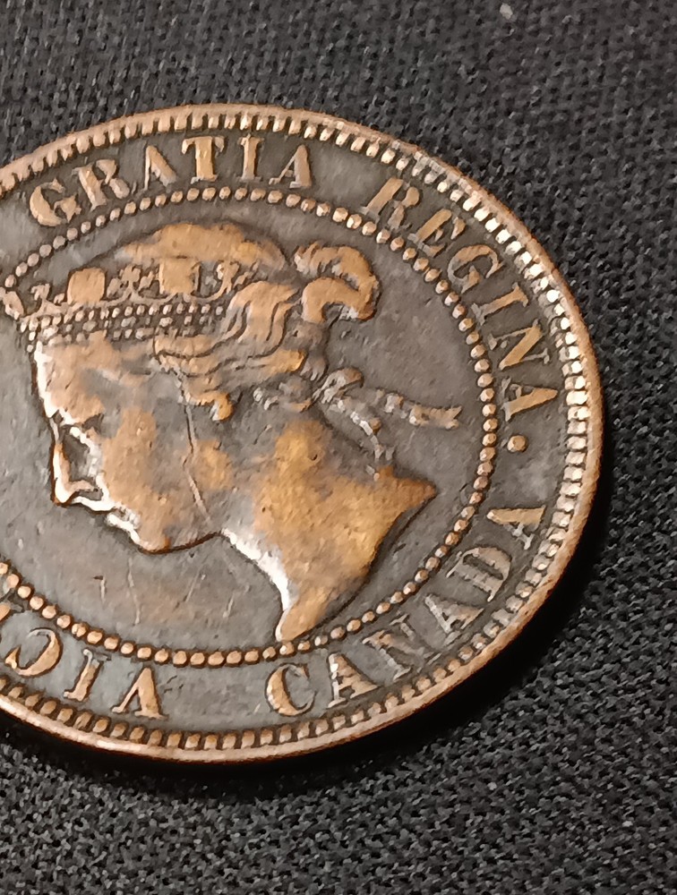 👉1897 CANADA LARGE CENT - DIE CRACK ERROR J/429