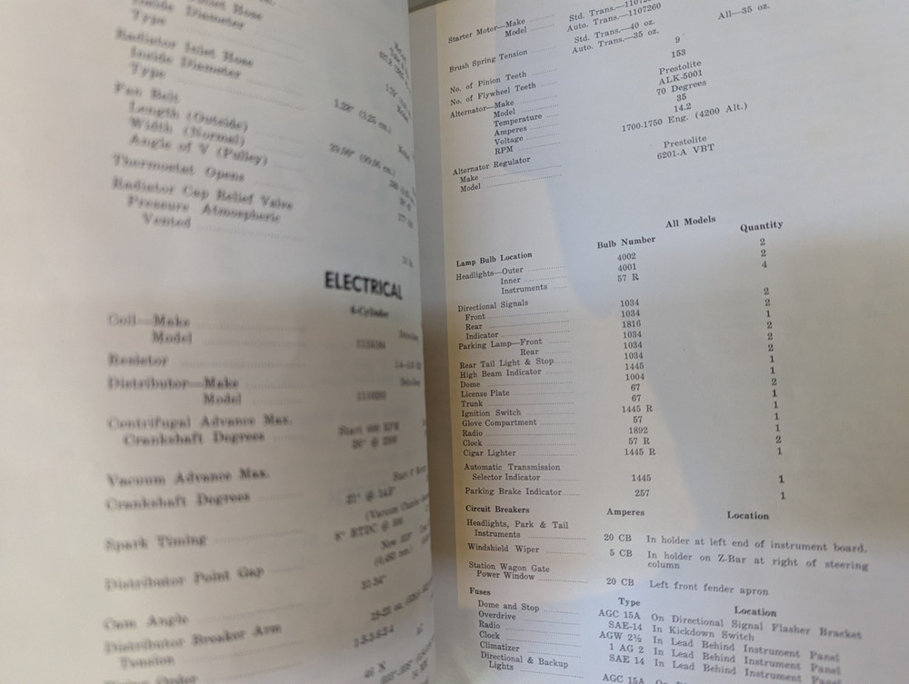 1965 Studebaker Specifications Booklet - Vintage