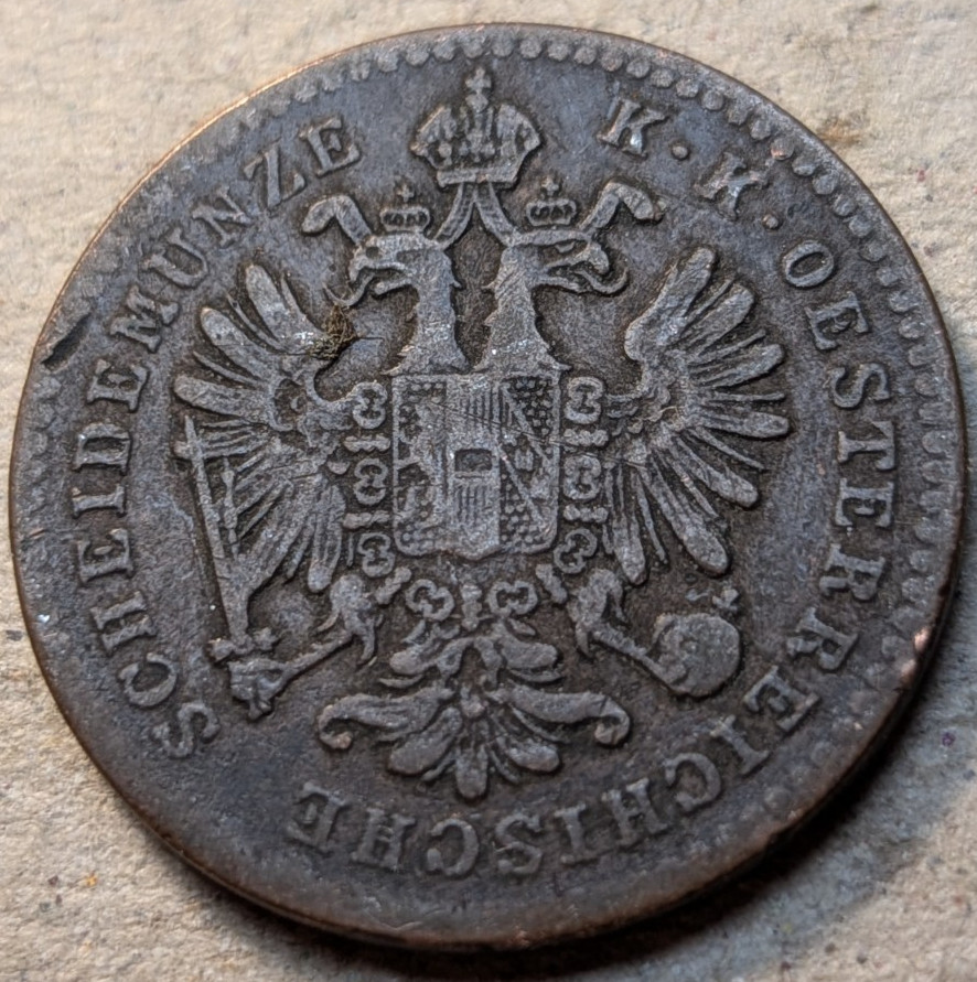 Austria 1 kreuzer 1860 B