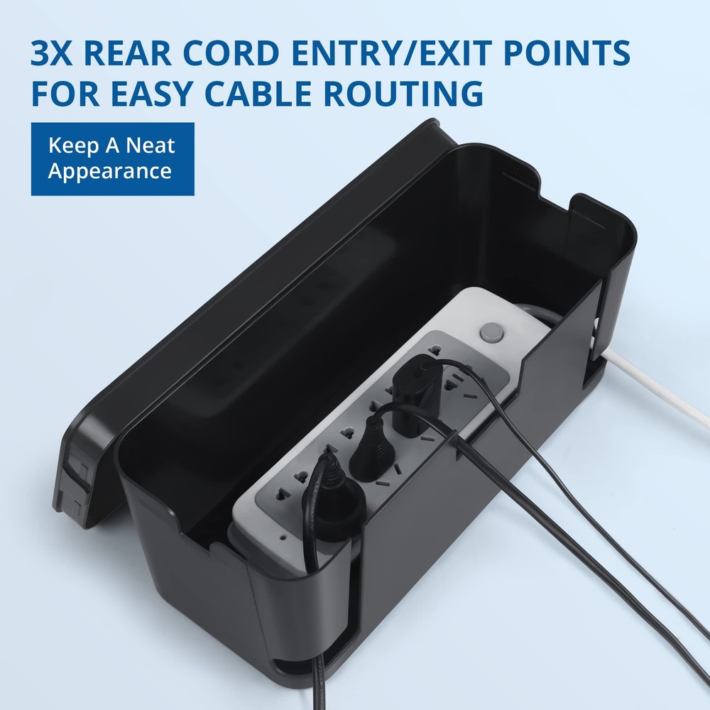 Cable Management Black, 2Pack Cord Organizer - Extra Large and Medium Size, C...