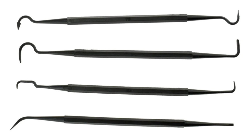 4Pc- 7-1/4" Double Ended Nylon Pick Set, Black
