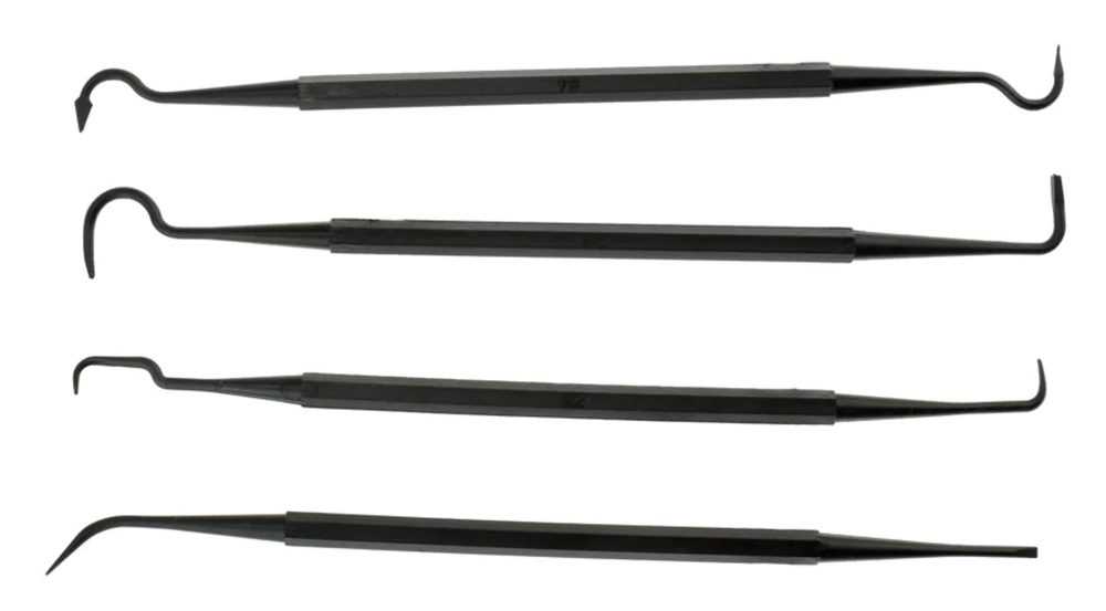 4Pc- 7-1/4" Double Ended Nylon Pick Set, Black