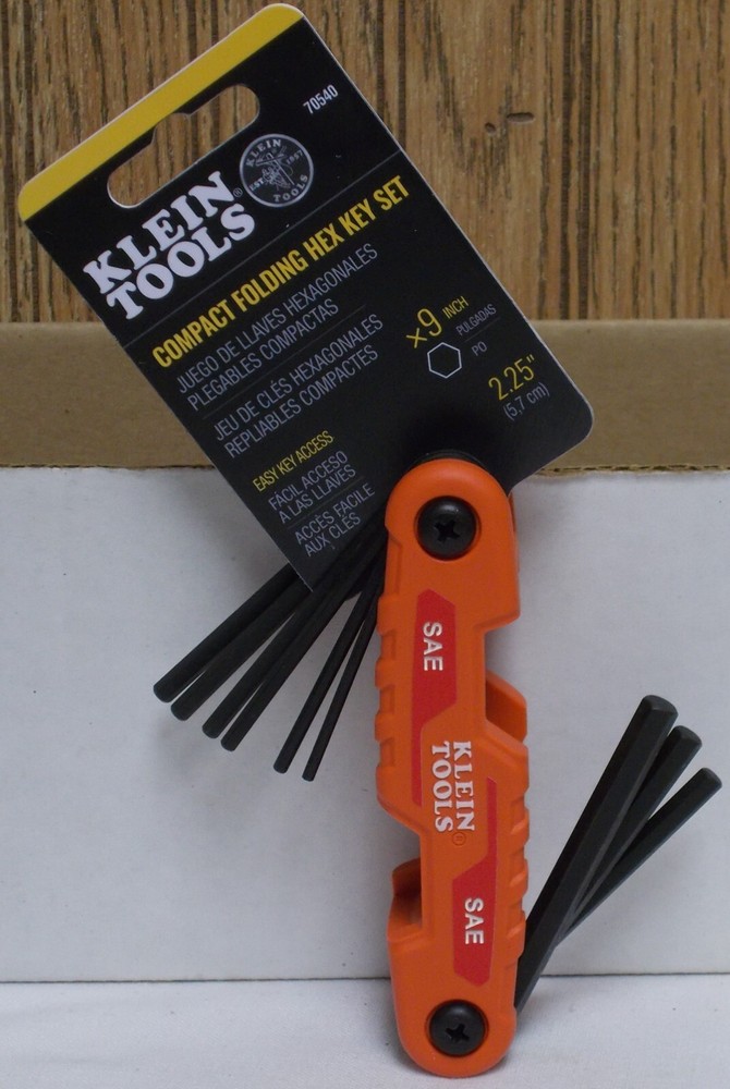 Klein 70540 Compact Folding Hex Key Set SAE Sized Keys