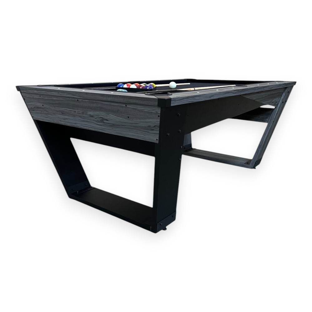 7 FT Pool Table Black Design Billiards with accessories – Neptune