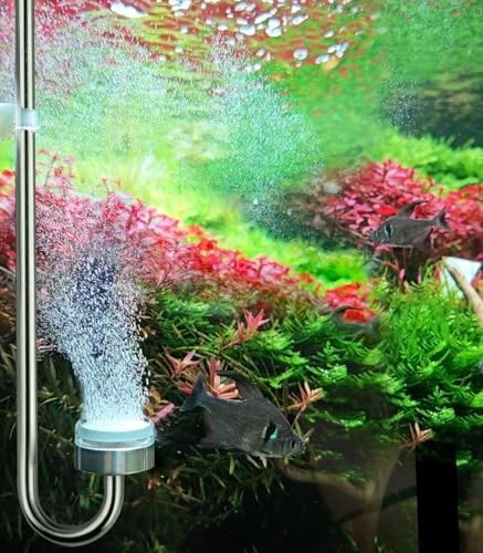 Stainless Steel CO2 Diffuser Atomizer with Check Valve for Rimless Aquariums