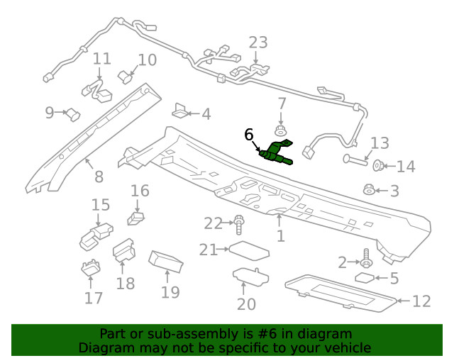 Genuine GM Driver Side Sun Visor Support 23231416