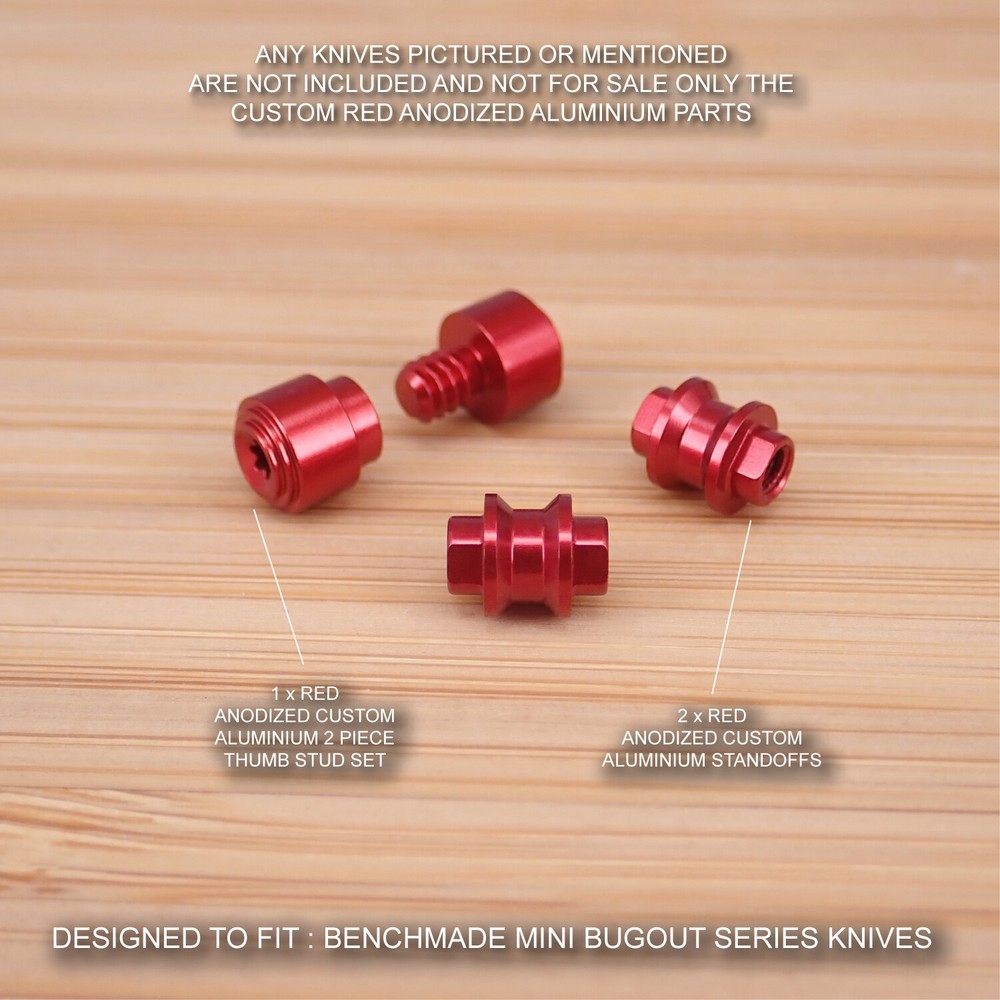 Benchmade 533BK-2 Mini BUGOUT Custom Standoff + Thumb Stud Set - Anodized RED