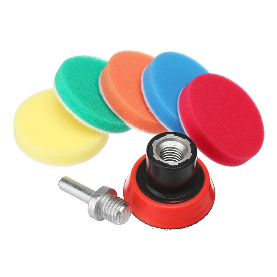 29Pc/Set Drill Buffing Buffer Polishing Pad Mix Size M14 Backing Pad Adapter USA