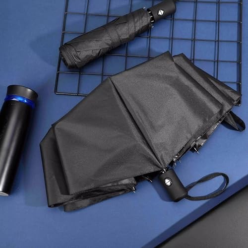6 Pcs Travel Compact Umbrella Automatic Open Close Windproof Small Light Black