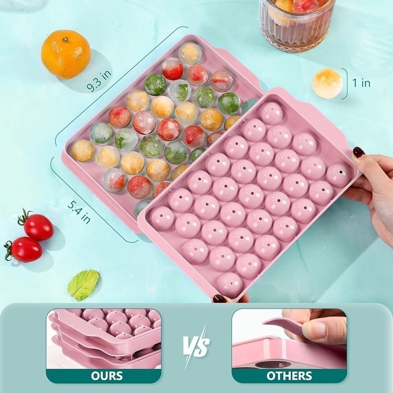 3 Pack Ice Trays for Freezer, 99 PCS Ice Cube Tray