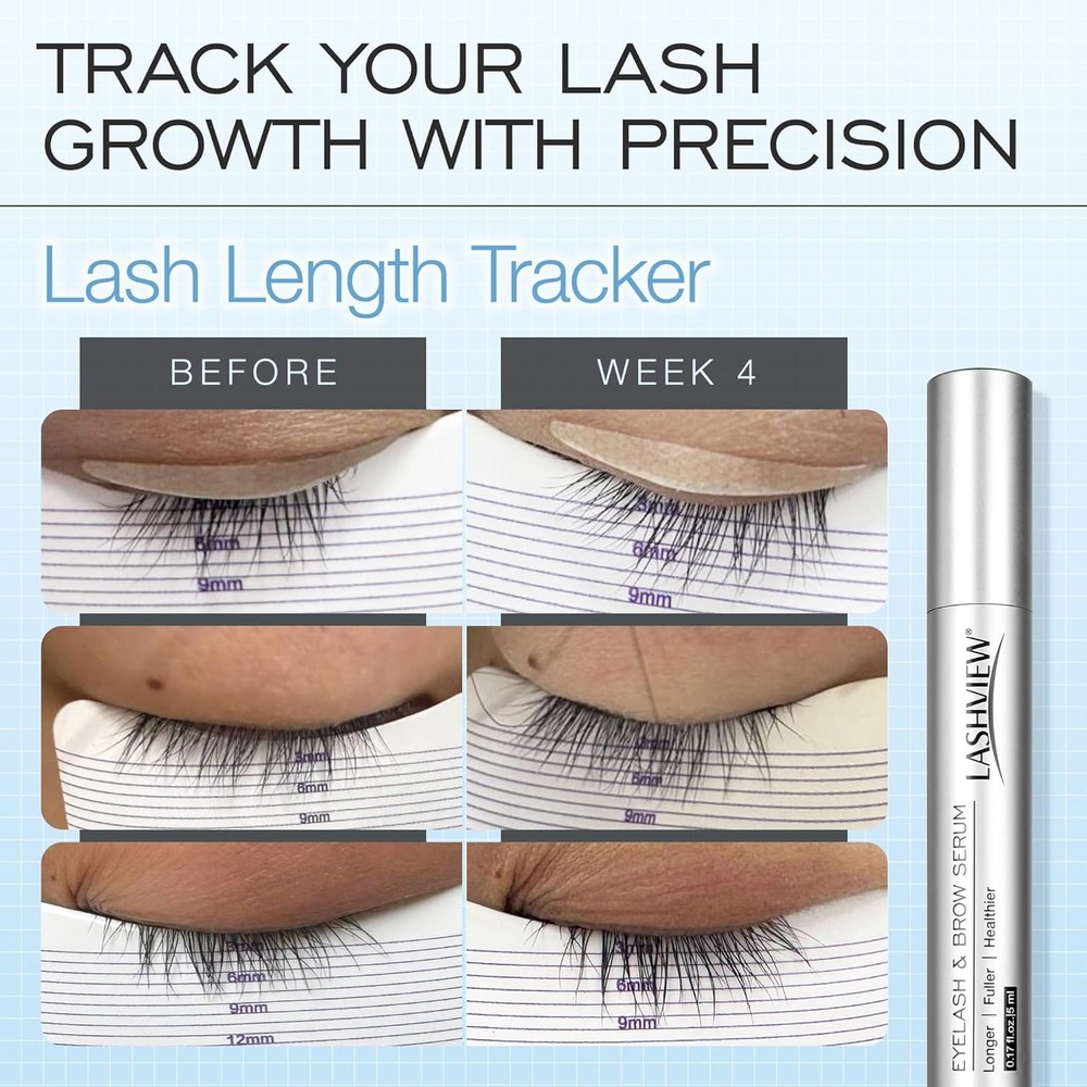 LASHVIEW Advanced Lash Growth Serum for Thicker, Longer Eyelashes and Eyebrows,