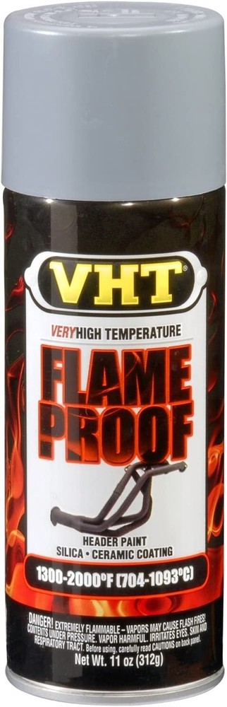 VHT SP104 6-PACK Flat Gray FlameProof Header Paint Silica Ceramic Coating 11 oz.