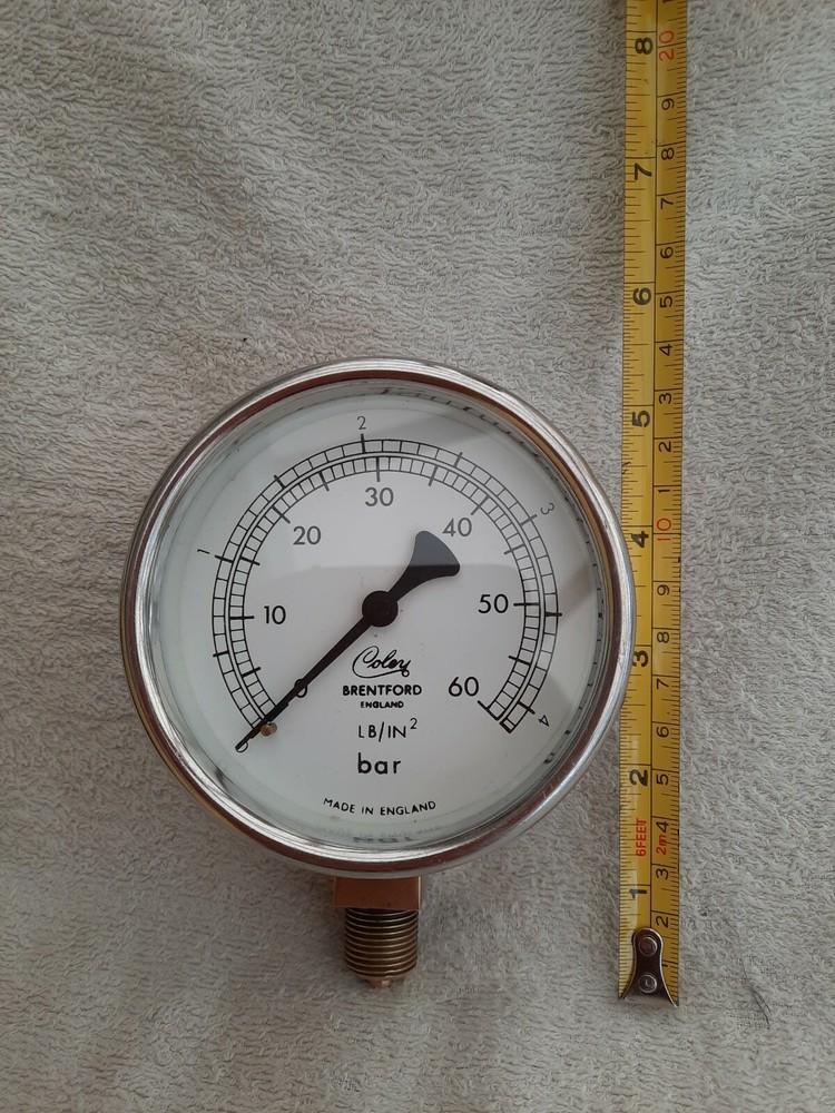 Old Chrome Plated Pressure Gauge