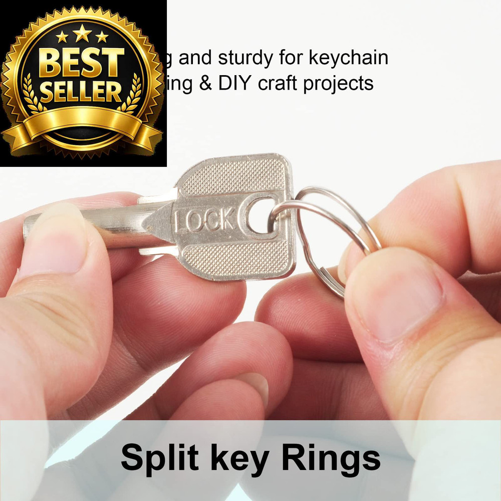 100PCS Split Key Rings Bulk for Keychain and Crafts 1”100Pack, silver