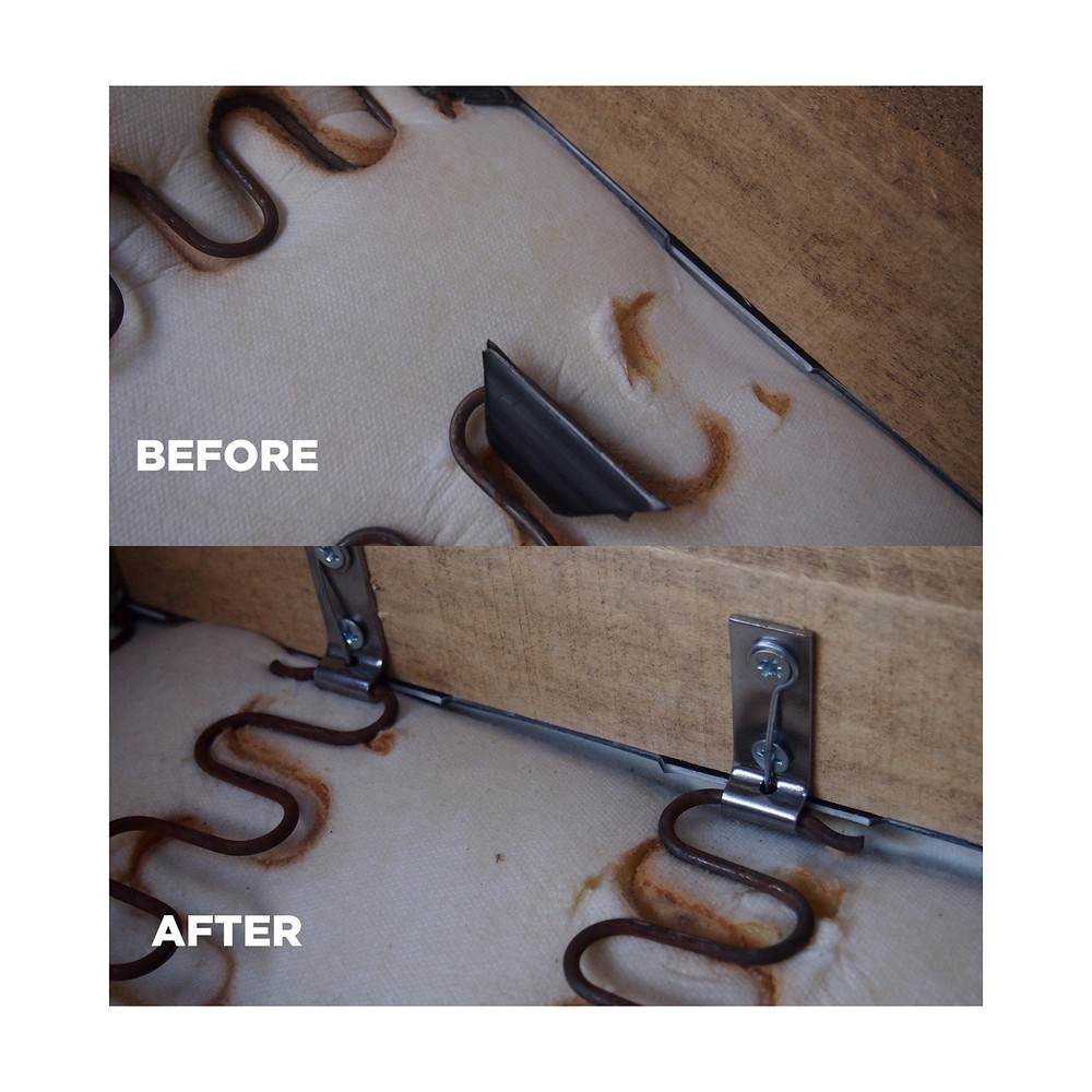 Taskar Sofa Zig Zag Spring Repair Brackets (2 Pack) Quantity: 2 Kits, Black