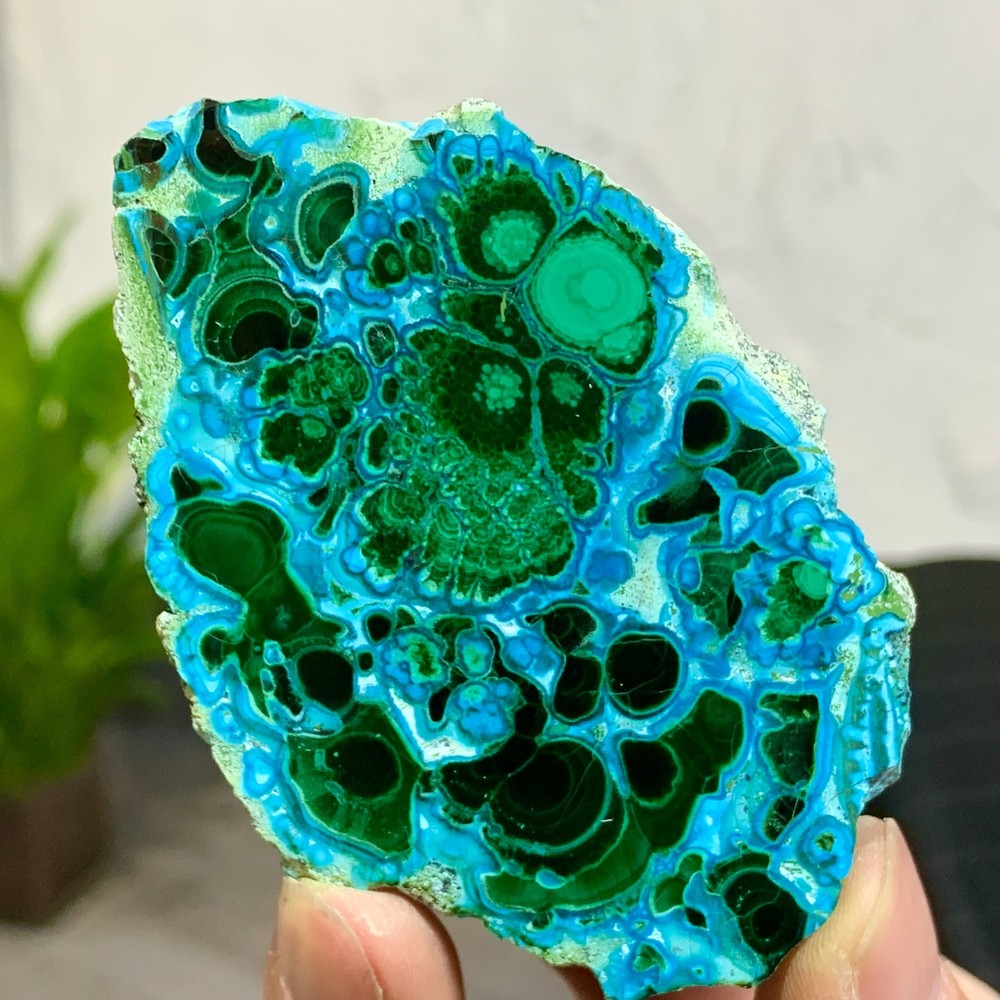 111G Natural Chrysocolla/Malachite transparent cluster rough mineral sample