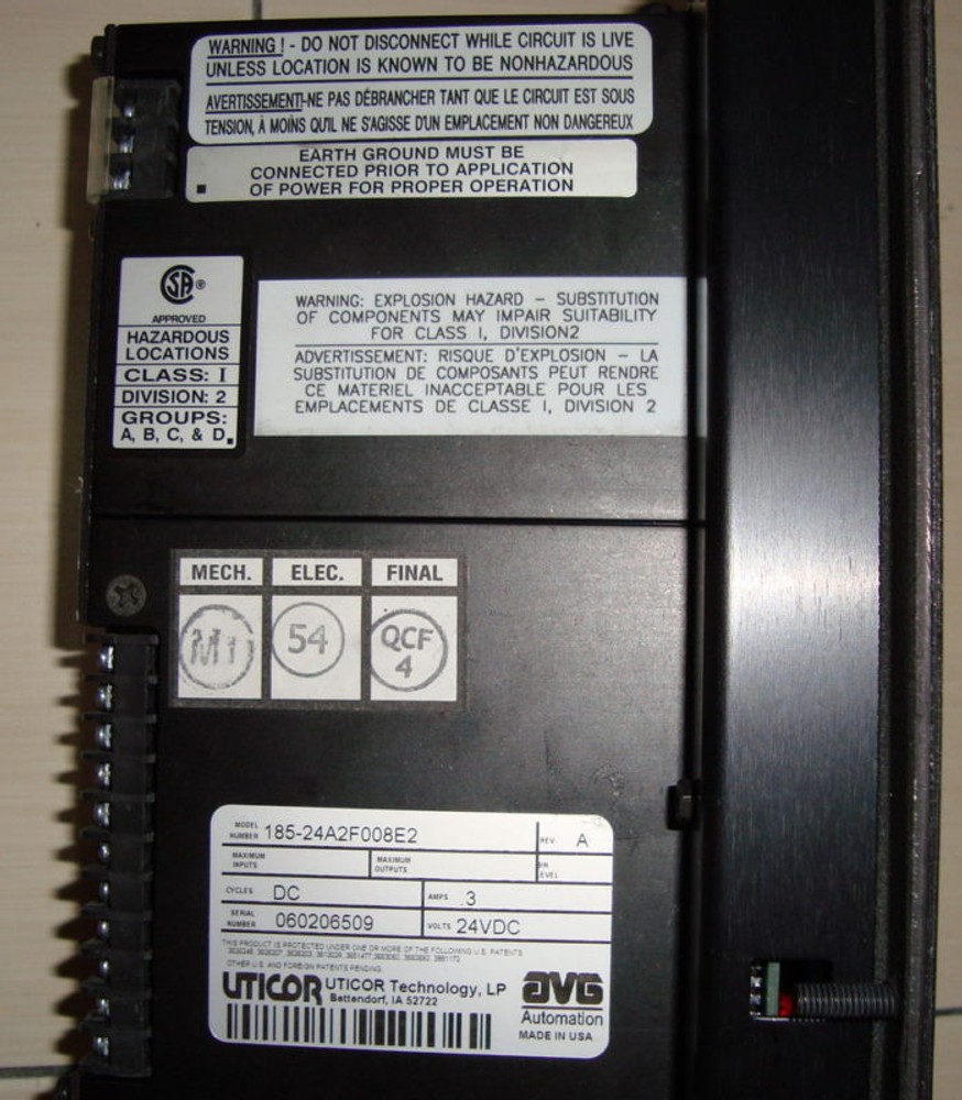AVG UTICOR PCI 185 185-24A2F008E2 OPERATOR INTERFACE