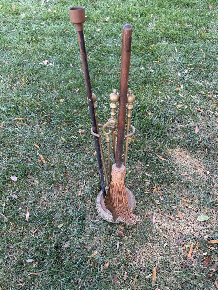 5-piece Antique Fireplace Tool Set and Cape Cod Lighter