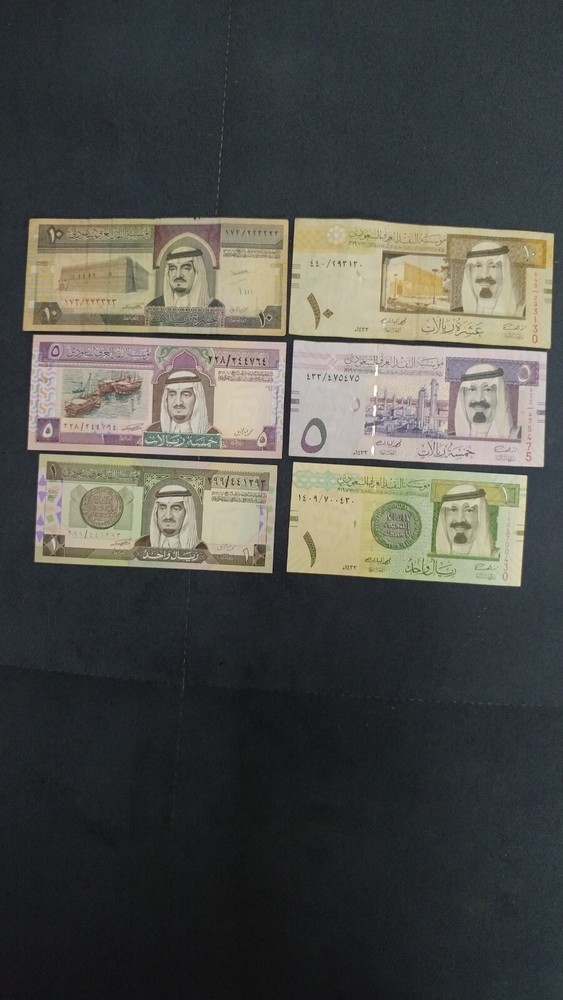 Saudi banknotes 6 banknotes