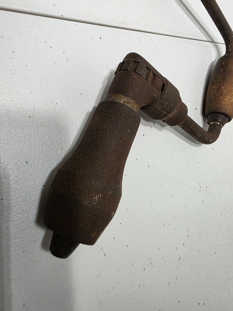 Vintage Hand Drill with 2 Bits / 13" Overall
