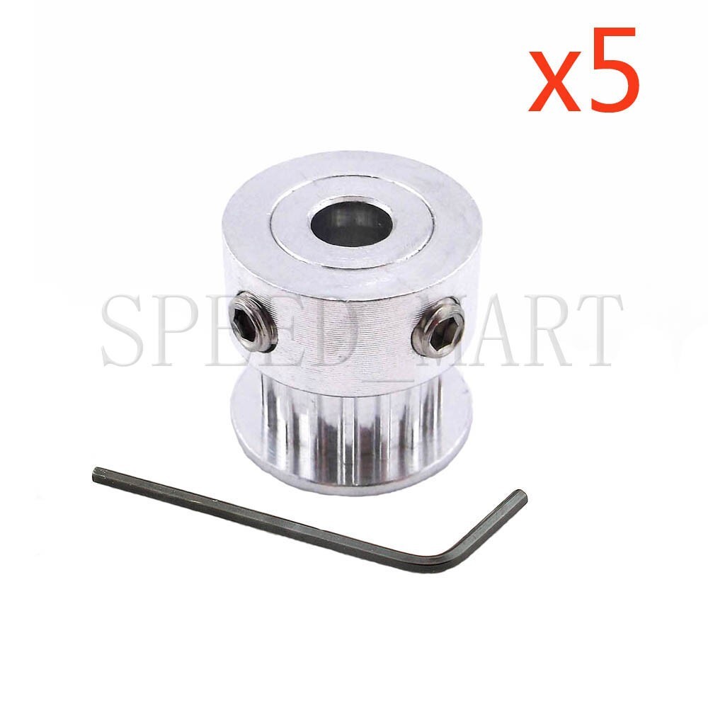 5pcs GT2 Timing Pulley 20 Teeth Bore 3.17mm Teeth Width 7mm for 3D Printer